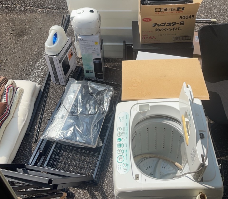川口市で洗濯機と電子レンジを回収しました
